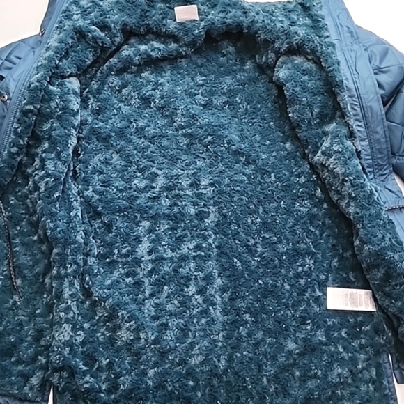 Columbia Women's Quilted Water Resistant Teal Emerald Green Jacket Faux Fur Sz S - Picture 8 of 12
